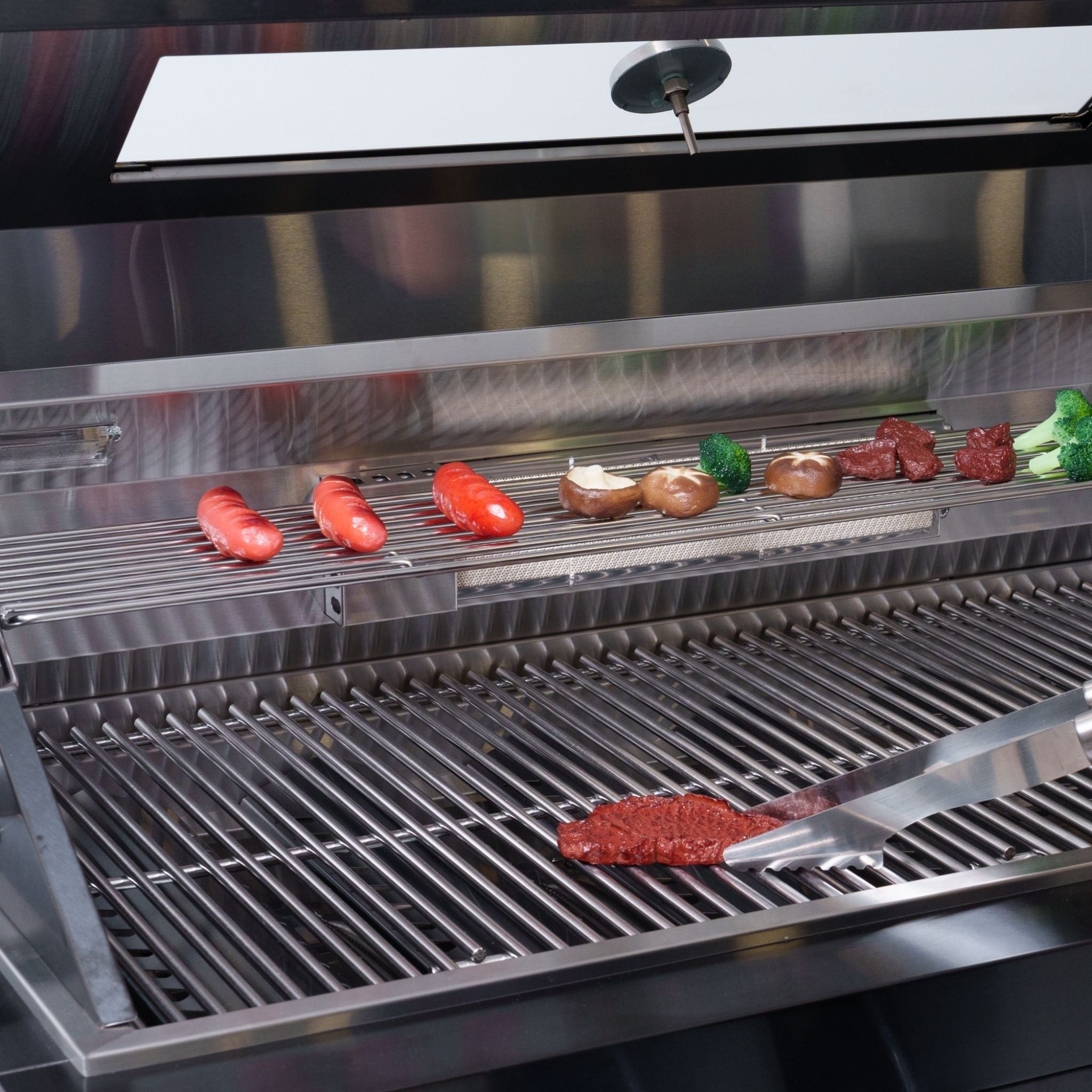 Castelle Flame Black Stainless Steel 4-Burner Gas Grill with Rotisserie Kit
