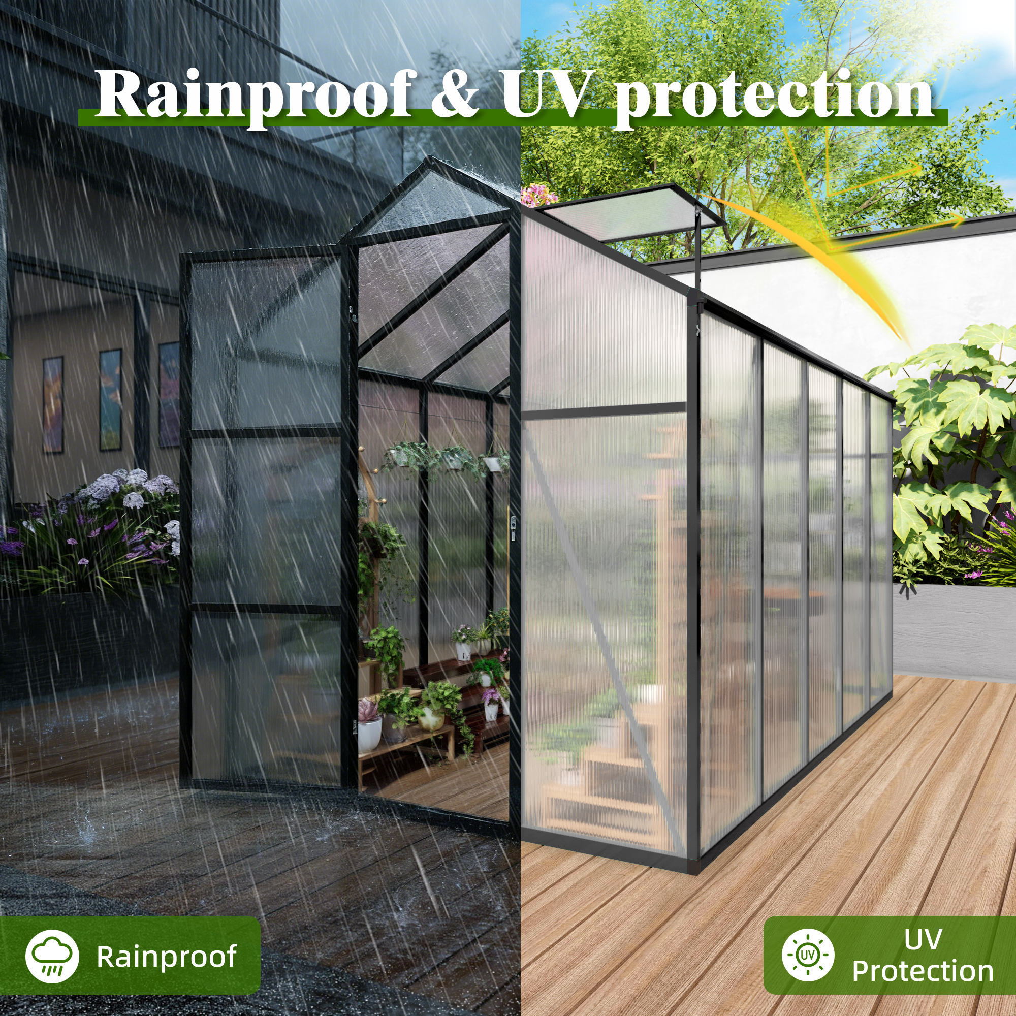 6x10FT Walk-in Outdoor Greenhouse