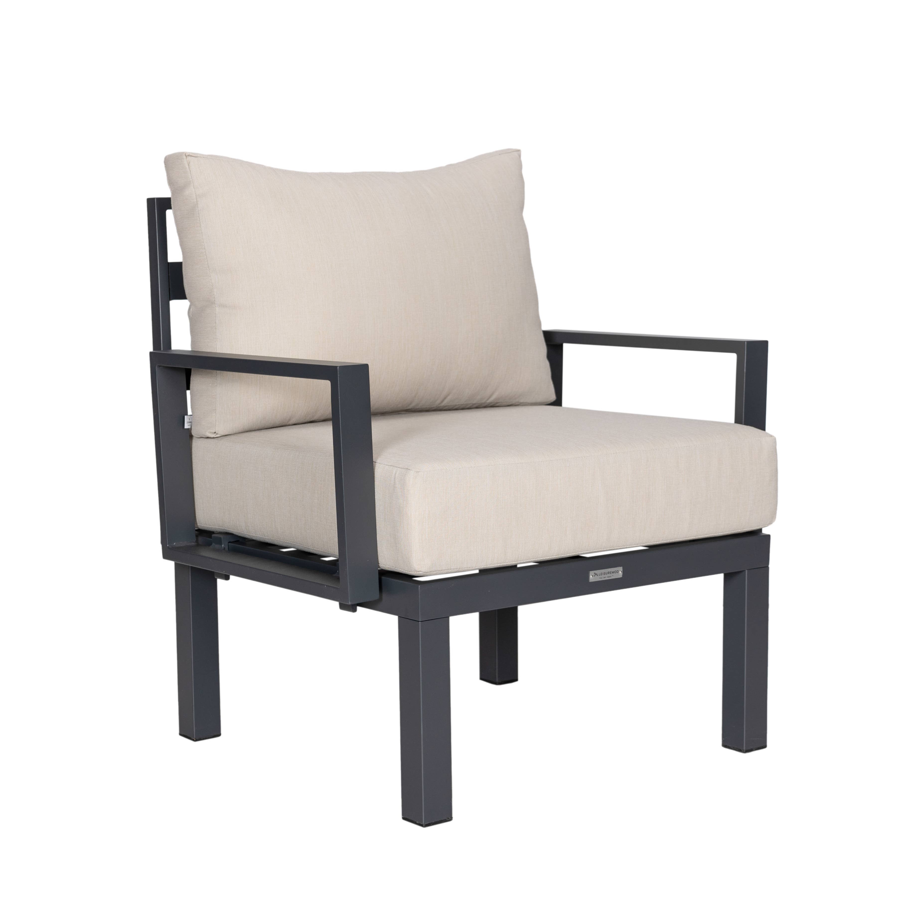 LeisureMod Chelsea 7-Piece Outdoor Sectional Sofa Set with Propane Fire Pit Table