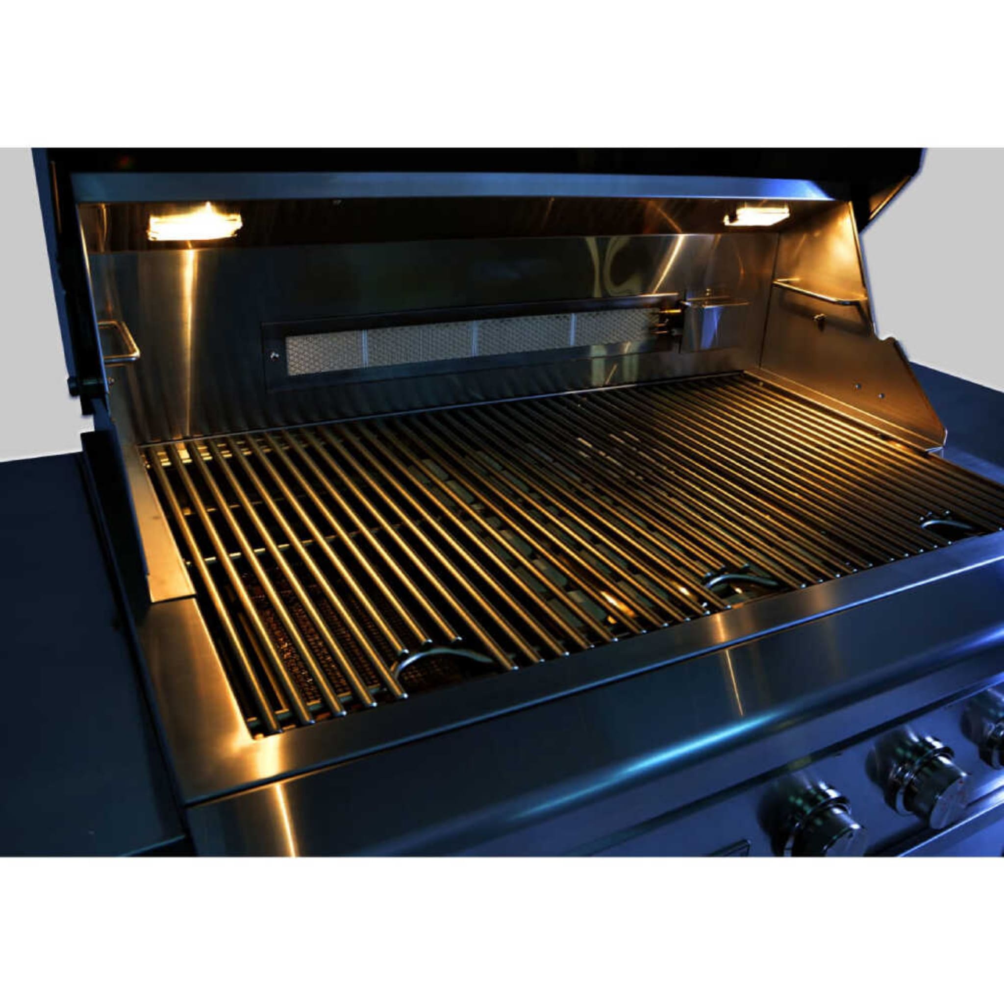EdgeStar 36-Inch Liquid Propane Freestanding Grill Cart with Rotisserie and LED Lighting