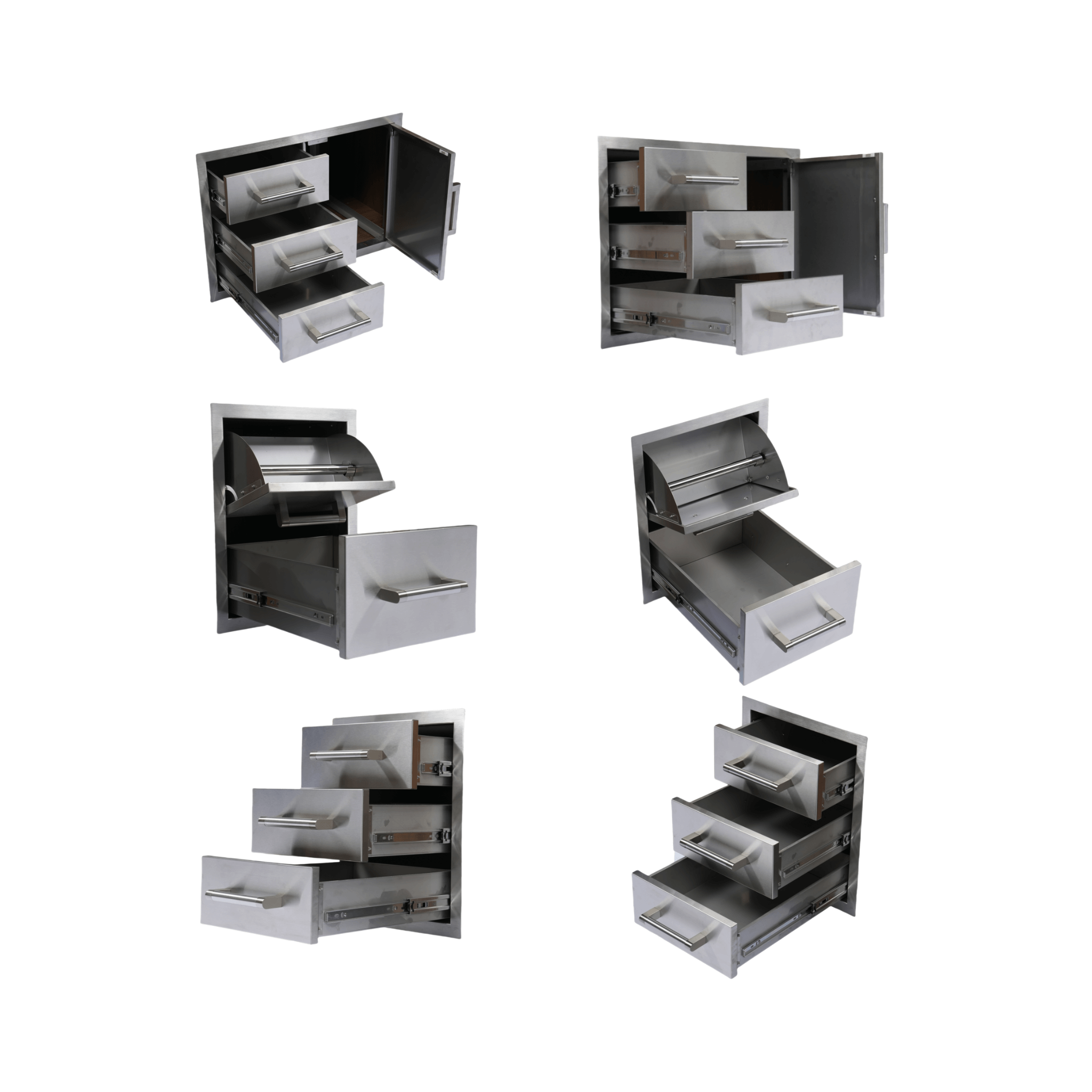 Premium Outdoor Kitchen with 32-Inch Built-In Stainless Steel Gas Grill, Ice Box, Door and Drawer Combo