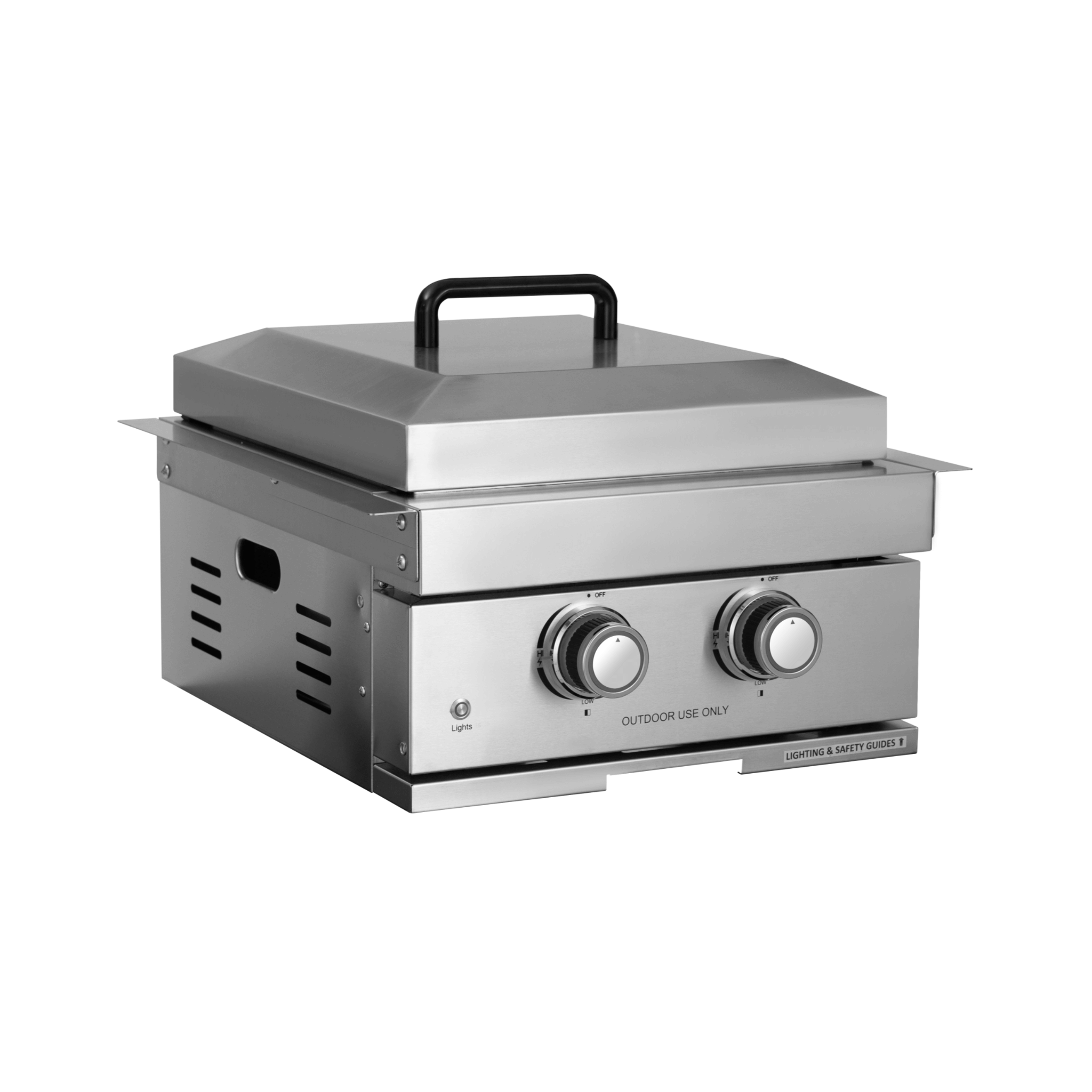 Premium Outdoor Kitchen with 32-Inch Built-In Stainless Steel Gas Grill, Ice Box, Door and Drawer Combo